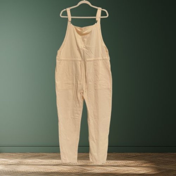 Pants - Light Beige Casual Cotton Overalls – Size 2XL